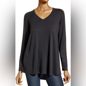 Hue Women's Super Soft Lightweight Relaxed Fit Long Sleeve V-Neck T-Shirt XXL